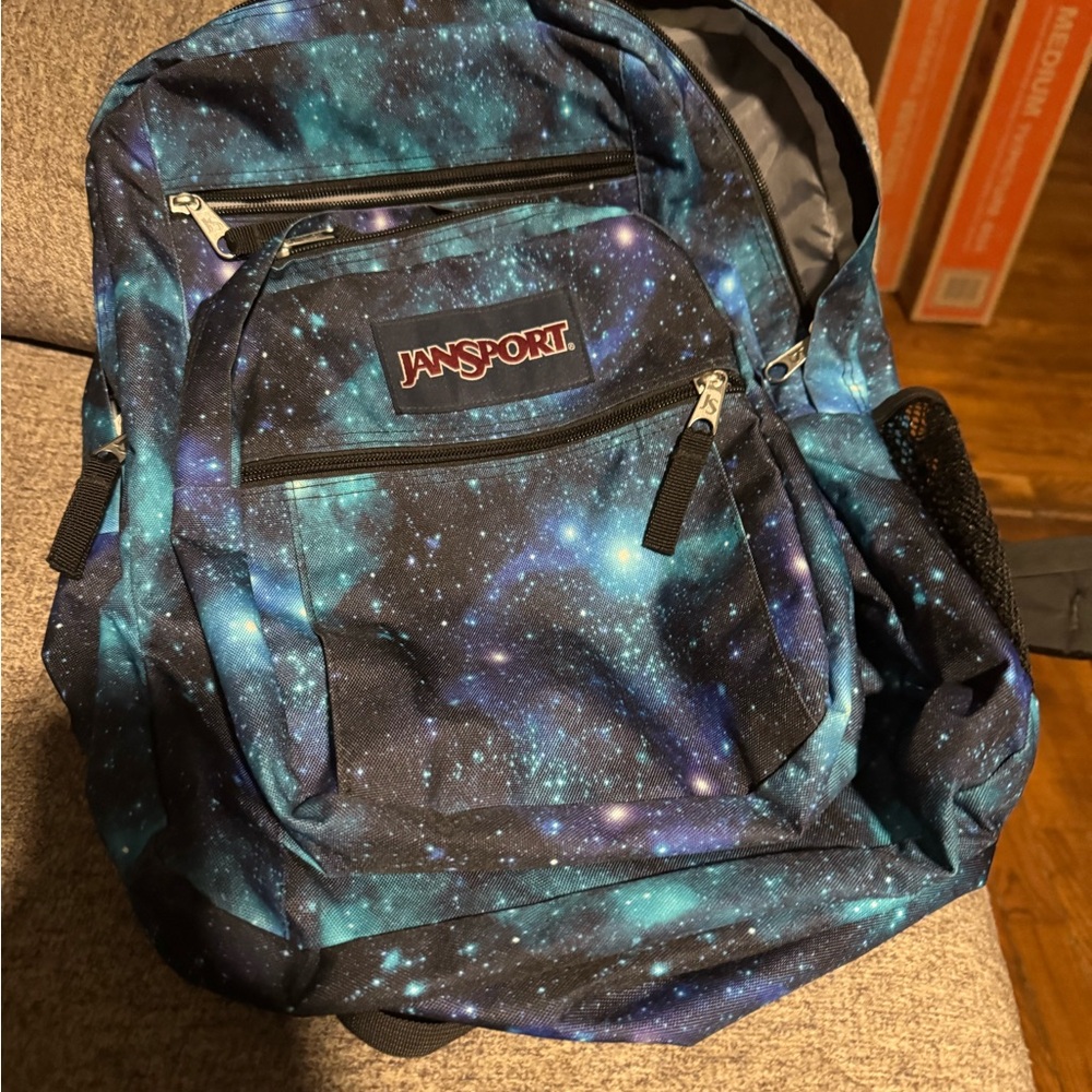 EUC - JanSport Galaxy Print Backpack - Blue